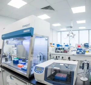 محیط آزمایشگاهی استریل با هود لامینار، دستگاه PCR، و تجهیزات تمیز برای جلوگیری از آلودگی.
